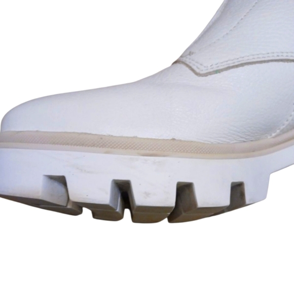 Antonio de Faria Lola Lug Sole Ankle Chelsea Cream Leather Combat Boots Size 8 - Picture 11 of 12